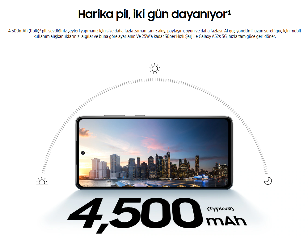 İkinci El Samsung Galaxy A52s 5G Batarya